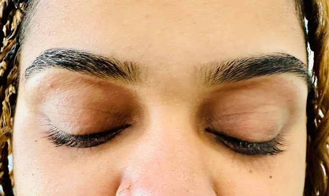 Finished eyebrow threading result